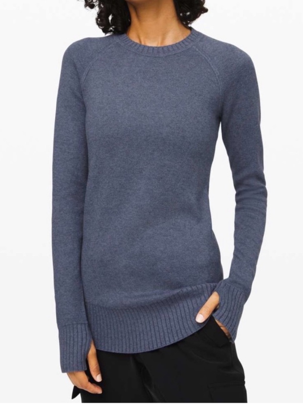 64. lululemon reversible Scoop Crew Sweater in Slate Blue